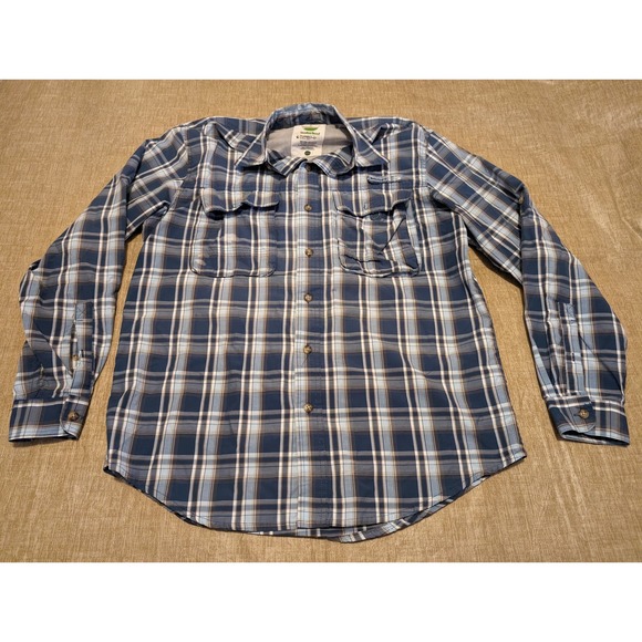 Timberland Other - Timberland Men's Size Med Blue Plaid Long Sleeve Button Up Turbo Dry